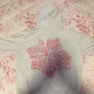 Pink Palm Puff Sweater